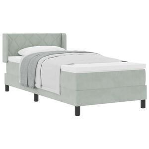 vidaXL Postel s boxspringem s čelo Světle &scaron;ed&aacute; 200 x 90 cm samet