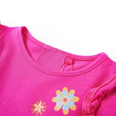 Dětské tričko s dlouhým rukávem tmavě růžové 92