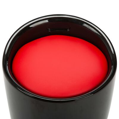 vidaXL Stolička s úložným prostorem černá a červená umělá kůže