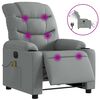 vidaXL Elektrick&eacute; mas&aacute;žn&iacute; polohovac&iacute; křeslo světle &scaron;ed&eacute; textil