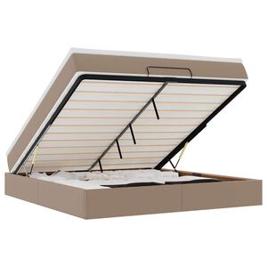 vidaXL Osmansk&yacute; r&aacute;m postele s matrac&iacute; cappuccino 180x200cm uměl&aacute; kůže