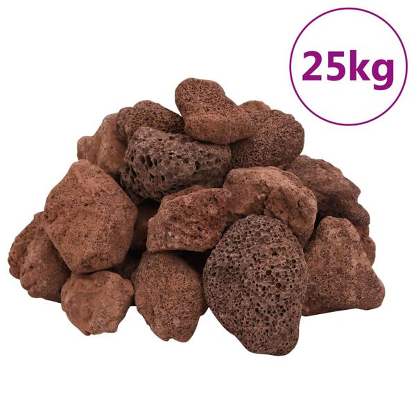 vidaXL Sopečn&eacute; kameny 25 kg červen&eacute; 5&ndash;8 cm