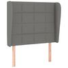 vidaXL Čelo postele typu u&scaron;&aacute;k tmavě &scaron;ed&eacute; 83 x 23 x 118/128 cm textil