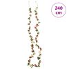 vidaXL Vánoční květinové girlandy 6 ks růžové a champagne 240 cm