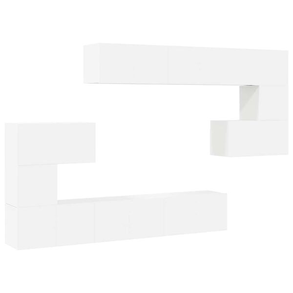 vidaXL 10d&iacute;ln&yacute; set TV skř&iacute;něk b&iacute;l&yacute; kompozitn&iacute; dřevo