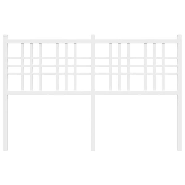 vidaXL Kovov&eacute; n&aacute;hradn&iacute; čelo postele b&iacute;l&eacute; 120 cm