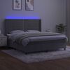 vidaXL Box spring postel s matrac&iacute; a LED světle &scaron;ed&aacute; 180x200 cm samet