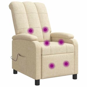 vidaXL Mas&aacute;žn&iacute; polohovac&iacute; křeslo Kr&eacute;mov&aacute; Textil