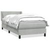 vidaXL Box spring postel s matrac&iacute; světle &scaron;ed&aacute; 80x220 cm samet