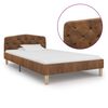 vidaXL R&aacute;m postele hněd&yacute; uměl&aacute; brou&scaron;en&aacute; kůže 90 x 200 cm