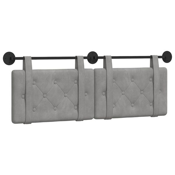 vidaXL Z&aacute;věsn&aacute; čeln&iacute; deska N&aacute;stěnn&yacute; Světle &scaron;ed&aacute; 130 x 55 x 5 cm samet