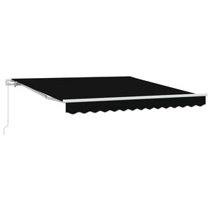 vidaXL Ručně ovl&aacute;dan&aacute; mark&yacute;za 3 x 2,5 m Čern&aacute; 100% polyester