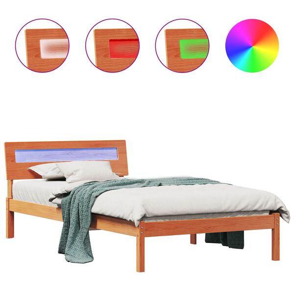 vidaXL R&aacute;m postele Voskově hněd&aacute; 80 x 200 cm Masivn&iacute; borov&eacute; dřevo