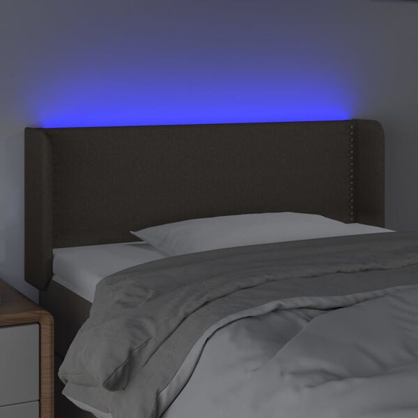 vidaXL Čelo postele s LED taupe 83 x 16 x 78/88 cm textil