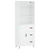vidaXL Skř&iacute;ň highboard b&iacute;l&aacute; 69,5 x 34 x 180 cm kompozitn&iacute; dřevo
