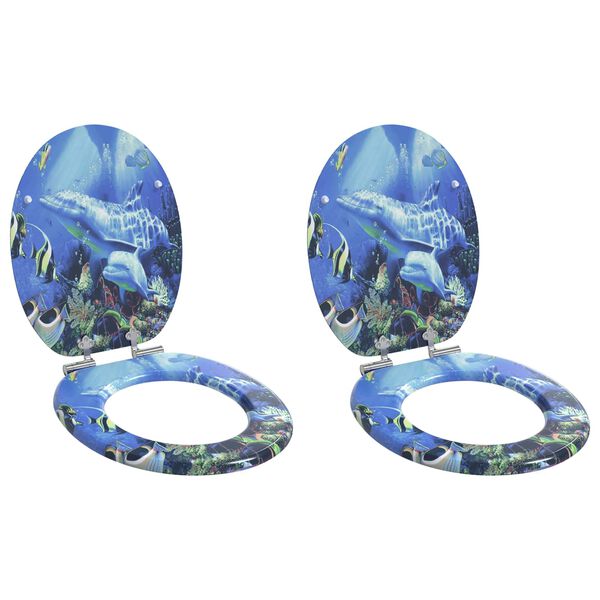 vidaXL Toaletn&iacute; prkno 2 pcs Modr&aacute; 44 x 38 cm MDF deska