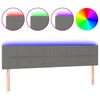 vidaXL Čelo postele s LED tmavě &scaron;ed&eacute; 200x5x78/88 cm textil