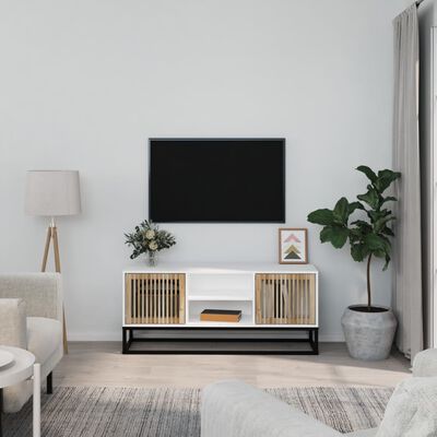 vidaXL TV skříňka bílá 105 x 30 x 45 cm kompozitní dřevo a železo