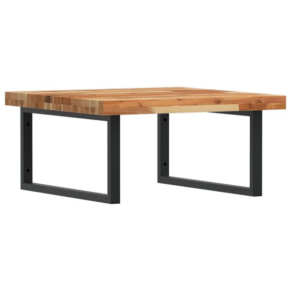 vidaXL Deska pod umyvadlo n&aacute;stěnn&aacute; ocel a masivn&iacute; ak&aacute;ciov&eacute; dřevo