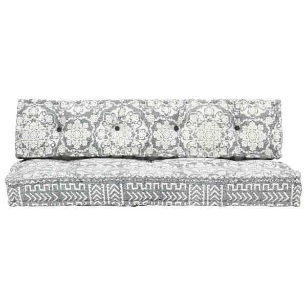 vidaXL Poduška na pohovku z palet světle šedá textil patchwork