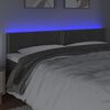 vidaXL Čelo postele s LED tmavě &scaron;ed&eacute; 180x5x78/88 cm samet