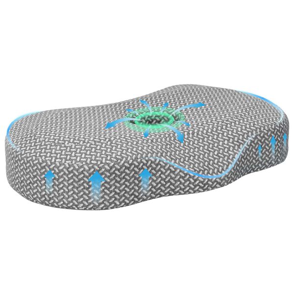 vidaXL Pol&scaron;t&aacute;ř na krk &Scaron;ed&yacute; 53 x 34,5 x 10,5 cm Paměťov&aacute; pěna