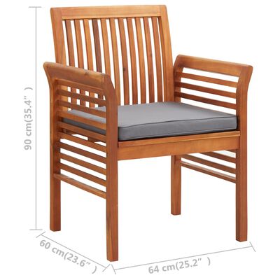 vidaXL Zahradní jídelní židle s poduškou masivní akáciové dřevo