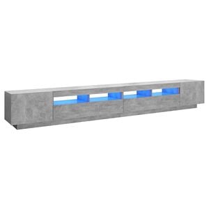 vidaXL TV skř&iacute;ňka s LED osvětlen&iacute;m betonově &scaron;ed&aacute; 300 x 35 x 40 cm
