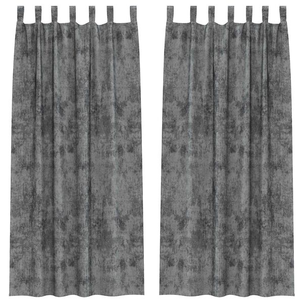 vidaXL Sametov&eacute; z&aacute;věsy se z&aacute;clonami 2 pcs &Scaron;ed&aacute; 245 x 140 cm samet
