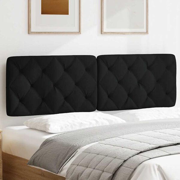 vidaXL Pol&scaron;t&aacute;ř na čelo postele čern&yacute; 160 cm textil