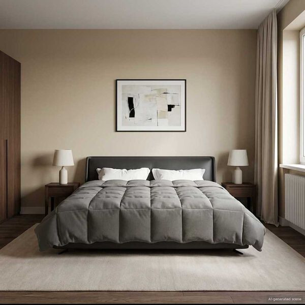 vidaXL Celoročn&iacute; přikr&yacute;vka Světle &scaron;ed&aacute; 200 x 240 cm Mikrovl&aacute;kno