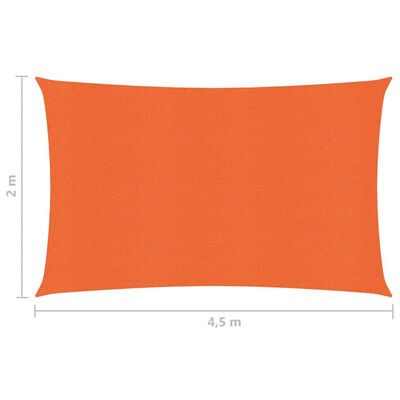 vidaXL Stínící plachta 160 g/m² oranžová 2 x 4,5 m HDPE