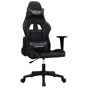 vidaXL Mas&aacute;žn&iacute; hern&iacute; židle čern&aacute; uměl&aacute; kůže