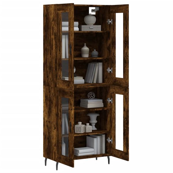 vidaXL Skř&iacute;ň highboard kouřov&yacute; dub 69,5 x 34 x 180 cm kompozitn&iacute; dřevo
