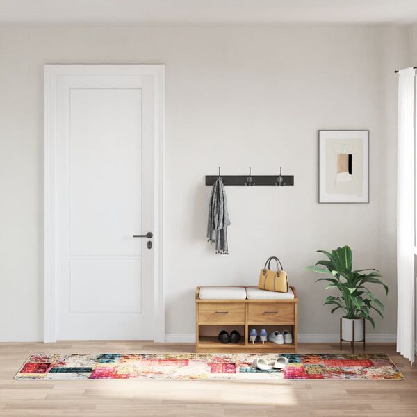 vidaXL Koberec prateln&yacute; patchwork 80x300 cm v&iacute;cebarevn&yacute; protiskluzov&yacute;