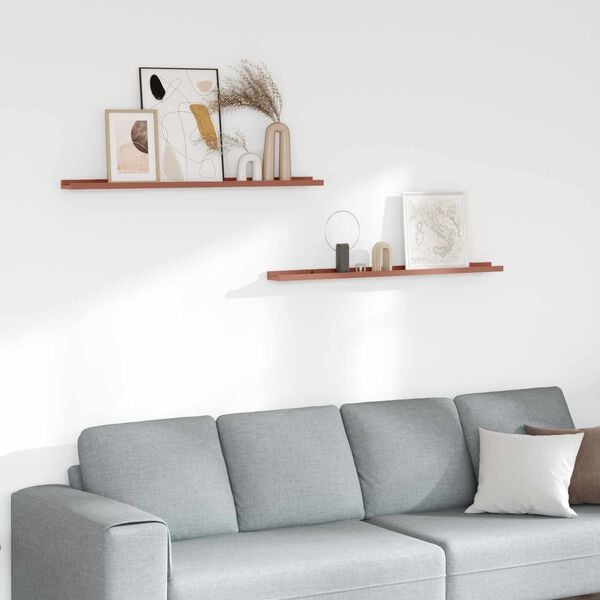 vidaXL N&aacute;stěnn&aacute; polička 2 pcs Červen&aacute; 100 x 9 x 3 cm kompozitn&iacute; dřevo