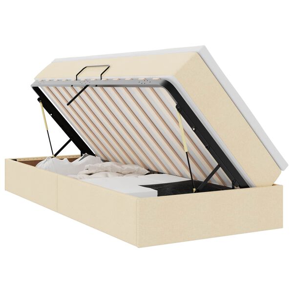 vidaXL Postel s &uacute;ložn&yacute;m prostorem a matrac&iacute; Kr&eacute;mov&aacute; 100 x 200 cm