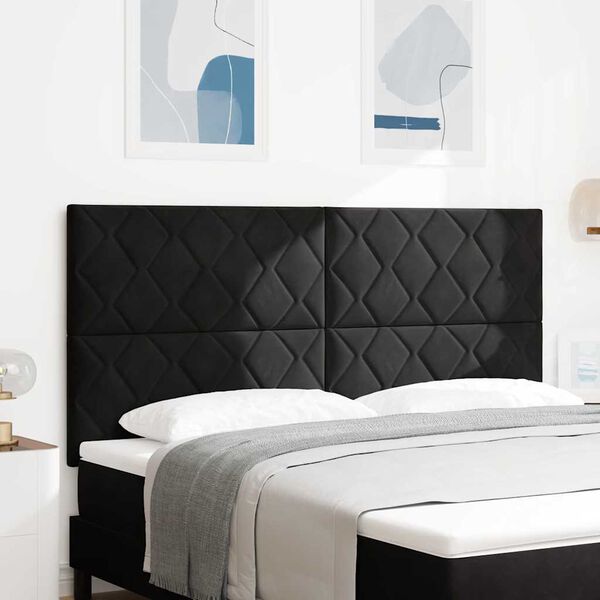 vidaXL LED hlavov&aacute; deska Čern&aacute; 180 cm Uměl&aacute; kůže