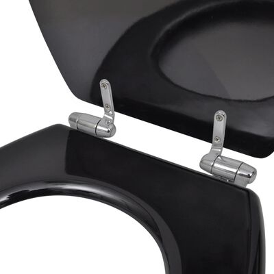 vidaXL WC sedátko s funkcí pomalého sklápění MDF prostý design černé