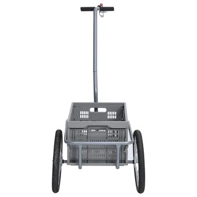 vidaXL Přívěsný vozík za kolo se skládacím boxem 50 l šedý 150 kg