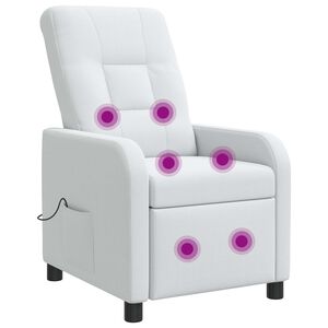 vidaXL Mas&aacute;žn&iacute; polohovac&iacute; křeslo B&iacute;l&aacute; Textil