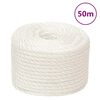 vidaXL Pracovn&iacute; lano b&iacute;l&aacute; 24 mm 50 m polypropylen