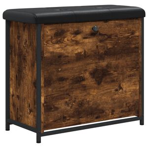 vidaXL Botn&iacute;kov&aacute; lavice s v&yacute;klopnou z&aacute;suvkou kouřov&yacute; dub 62x32x56 cm