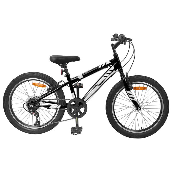 vidaXL Horsk&eacute; Kolo 24 palců 6-Speed pro 8-12 let Čern&aacute;