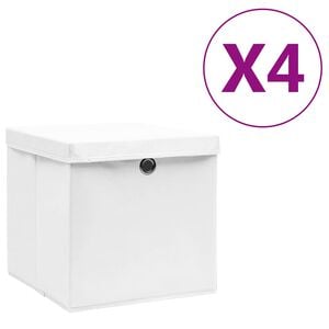 vidaXL &Uacute;ložn&eacute; boxy s v&iacute;ky 4 ks 28 x 28 x 28 cm b&iacute;l&eacute;