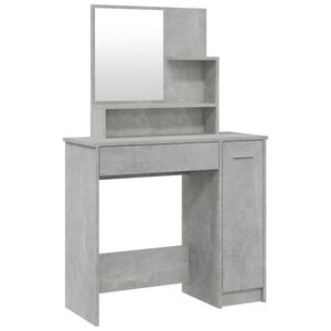 vidaXL Toaletn&iacute; stolek se zrcadlem betonově &scaron;ed&yacute; 86,5 x 35 x 136 cm