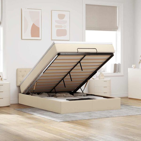 vidaXL Osmansk&yacute; postel s matrac&iacute; kr&eacute;mov&aacute; 140x190 cm textil