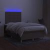 vidaXL Box spring postel s matrac&iacute; a LED taupe 120x190 cm textil