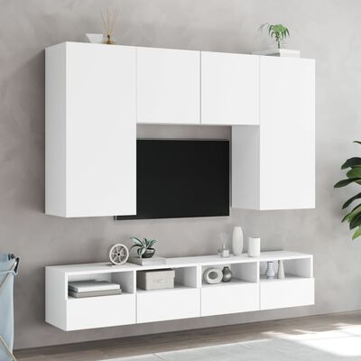 vidaXL Nástěnné TV skříňky 2 ks bílé 80 x 30 x 30 cm kompozitní dřevo