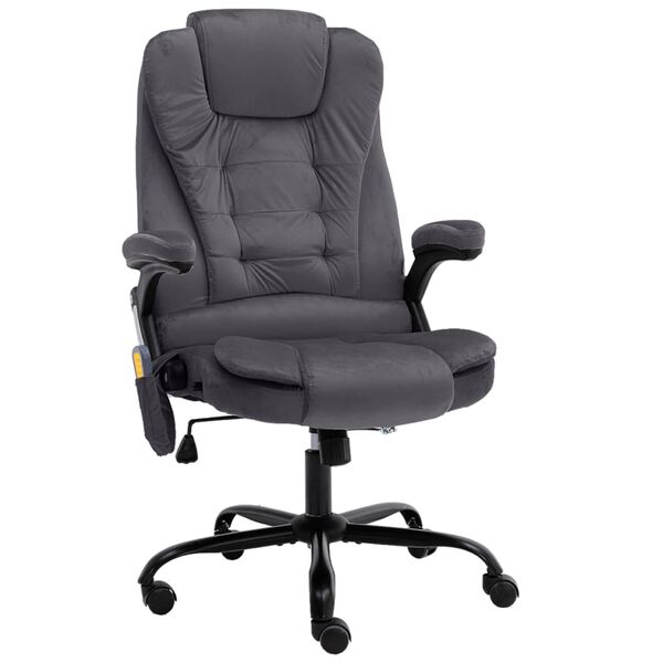 vidaXL Mas&aacute;žn&iacute; kancel&aacute;řsk&aacute; židle tmavě &scaron;ed&aacute; samet